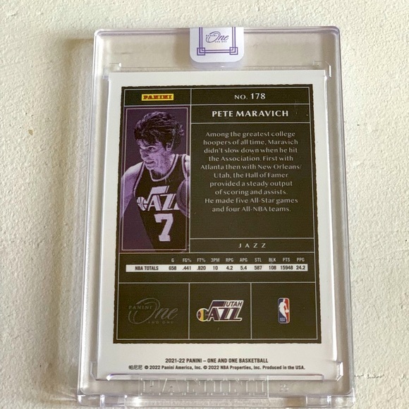 2022 Pete Maravich Panini One & One Encased Card #03/30 - Picture 2 of 2